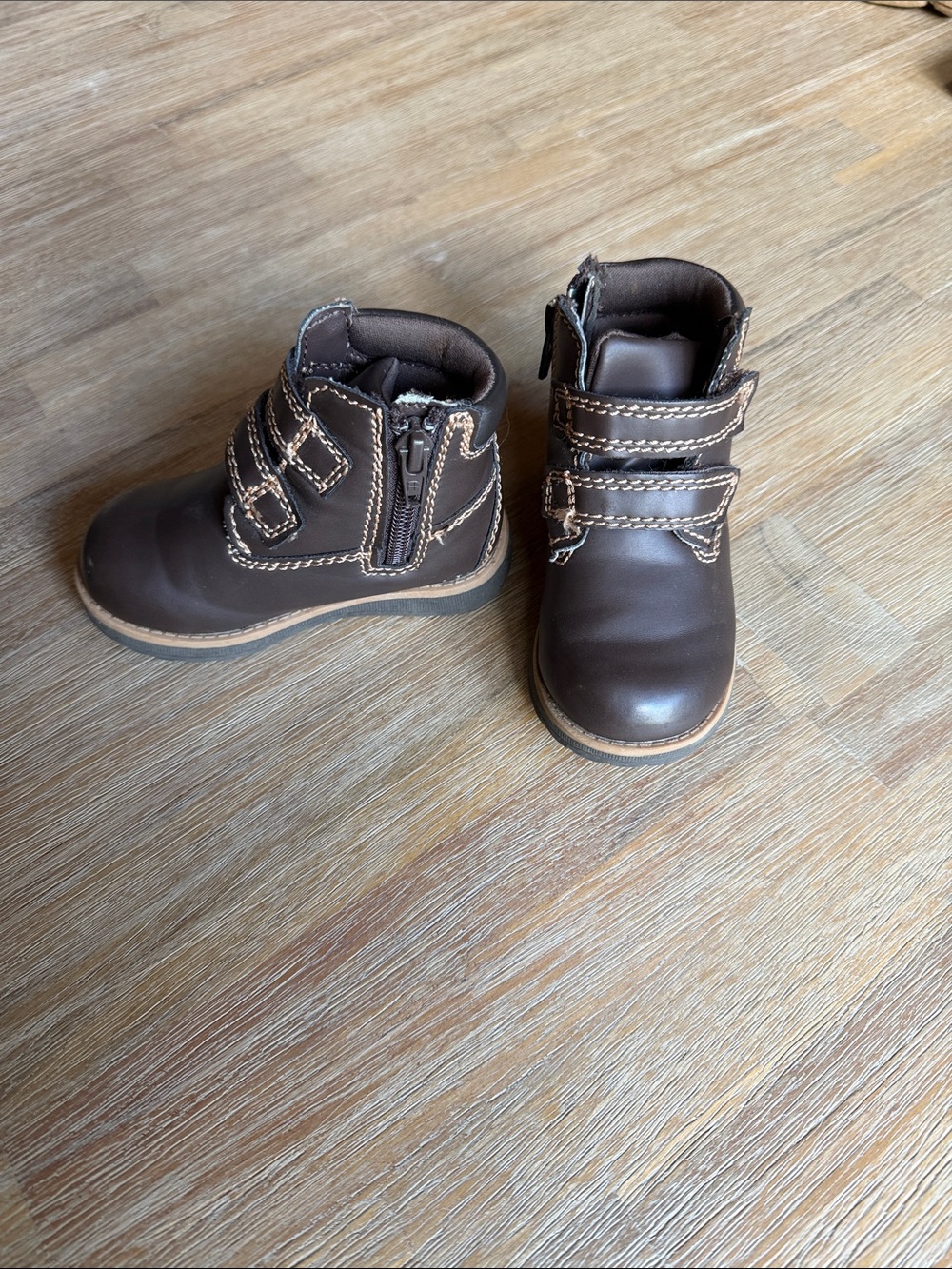 smartfit | Brown Kids Ankle Boots with Dual Straps | Baby 5